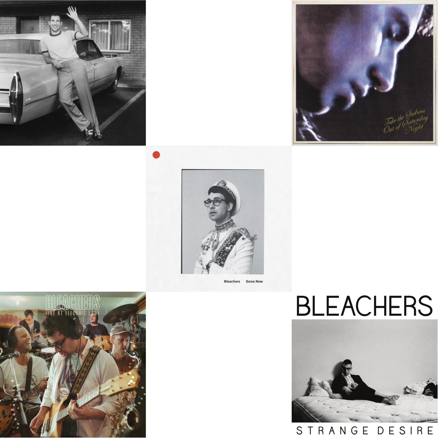 Bleachers - Gone Now (180G/Gold Palate LP Vinyl) & Strange Desire (180G/Translucent Yellow LP Vinyl) & Take The Sadness Out Of Saturday Night (180G/Green Glow LP Vinyl) & Live At Electric Lady (Fruit Punch Colored LP Vinyl/140G) & Bleachers (Clear