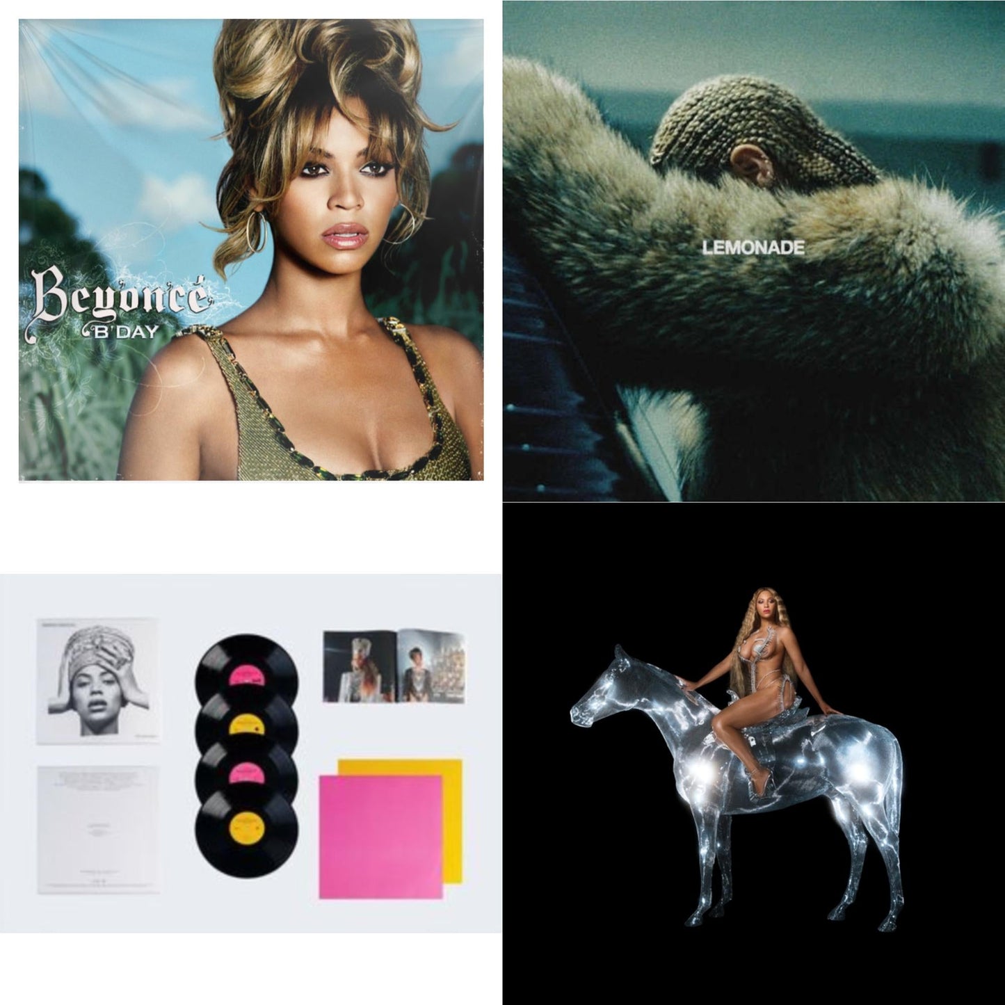 Beyonce - B'day (2LP/180G) & Lemonade (Limited 180G Yellow LP Vinyl/Dl Card Includes Audio & Video) & Homecoming: The Live Album (4LP/Slipcase Jacket/Booklet) & Renaissance (X) (180G/2LP)