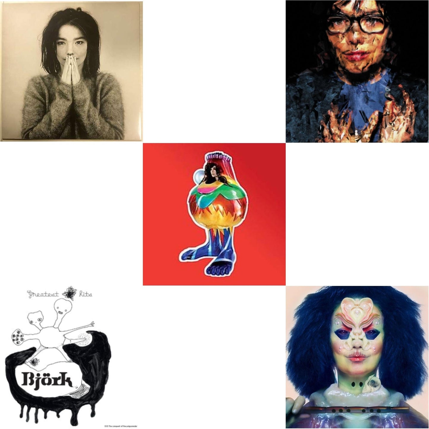 Bjork - Debut & Greatest Hits & Utopia & Selma Songs & Volta - LP Vinyl Bundle