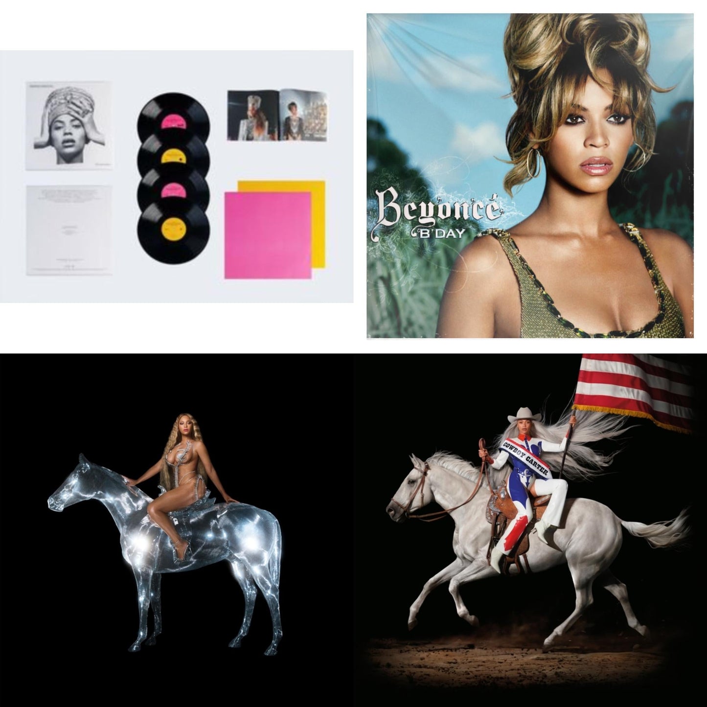 Beyonce - Homecoming: The Live Album (4LP/Slipcase Jacket/Booklet) & B'day (2LP/180G) & Renaissance (X) (180G/2LP) & Cowboy Carter (X) (2LP/180G)