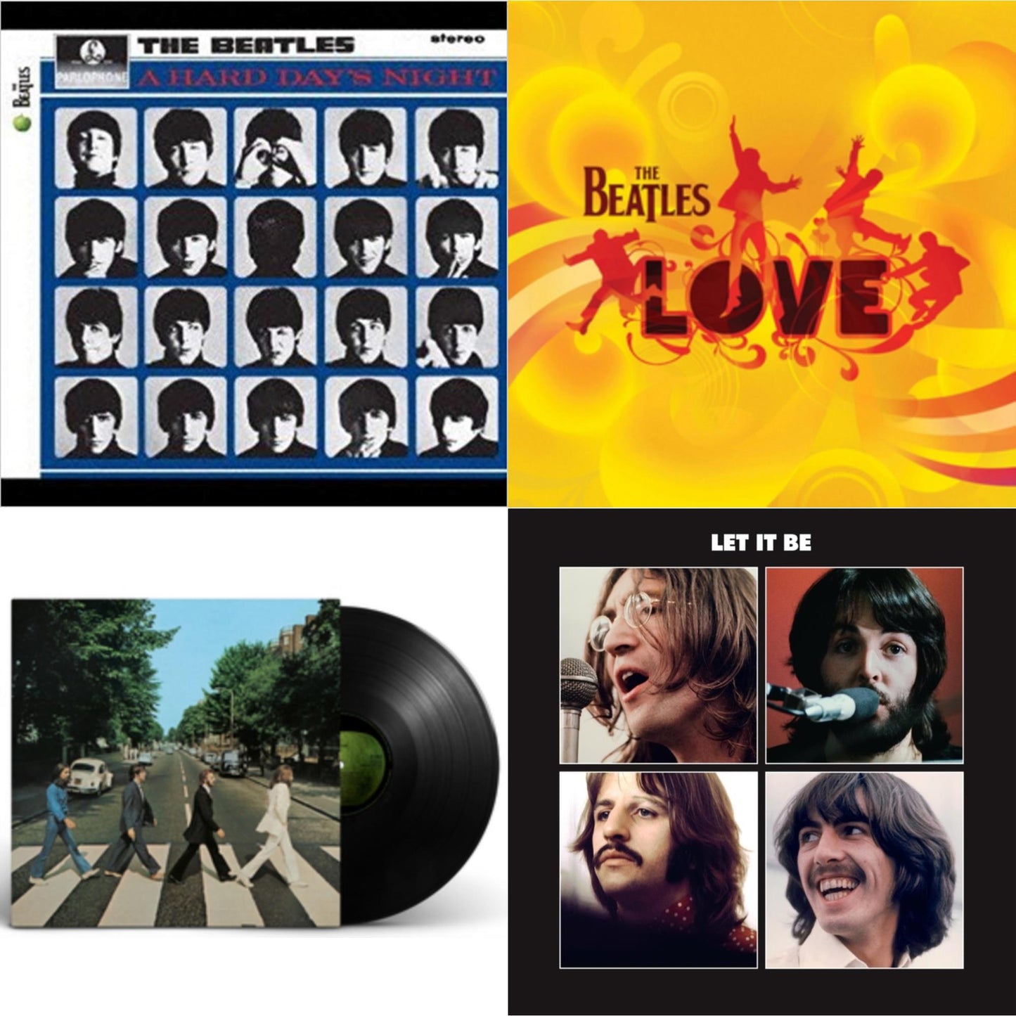 Beatles - Hard Day's Night & Let It Be Special Edition & Love  & Abbey Road Anniversary - LP Vinyl Bundle