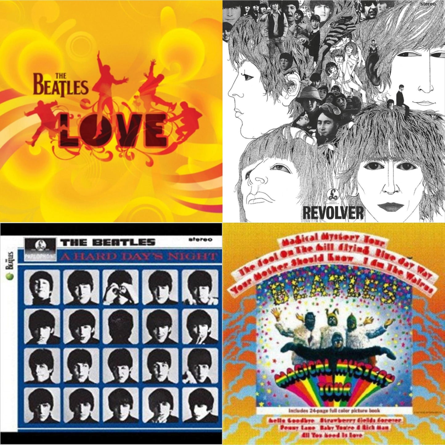 Beatles - Hard Day's Night & Magical Mystery Tour & Revolver Special Edition & Love  - LP Vinyl Bundle
