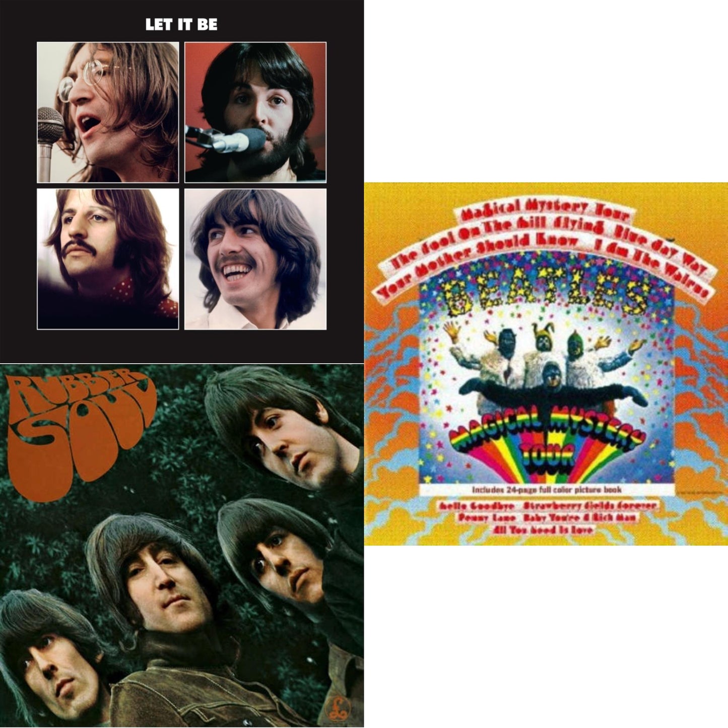 Beatles - Rubber Soul & Magical Mystery Tour & Let It Be Special Edition - LP Vinyl Bundle