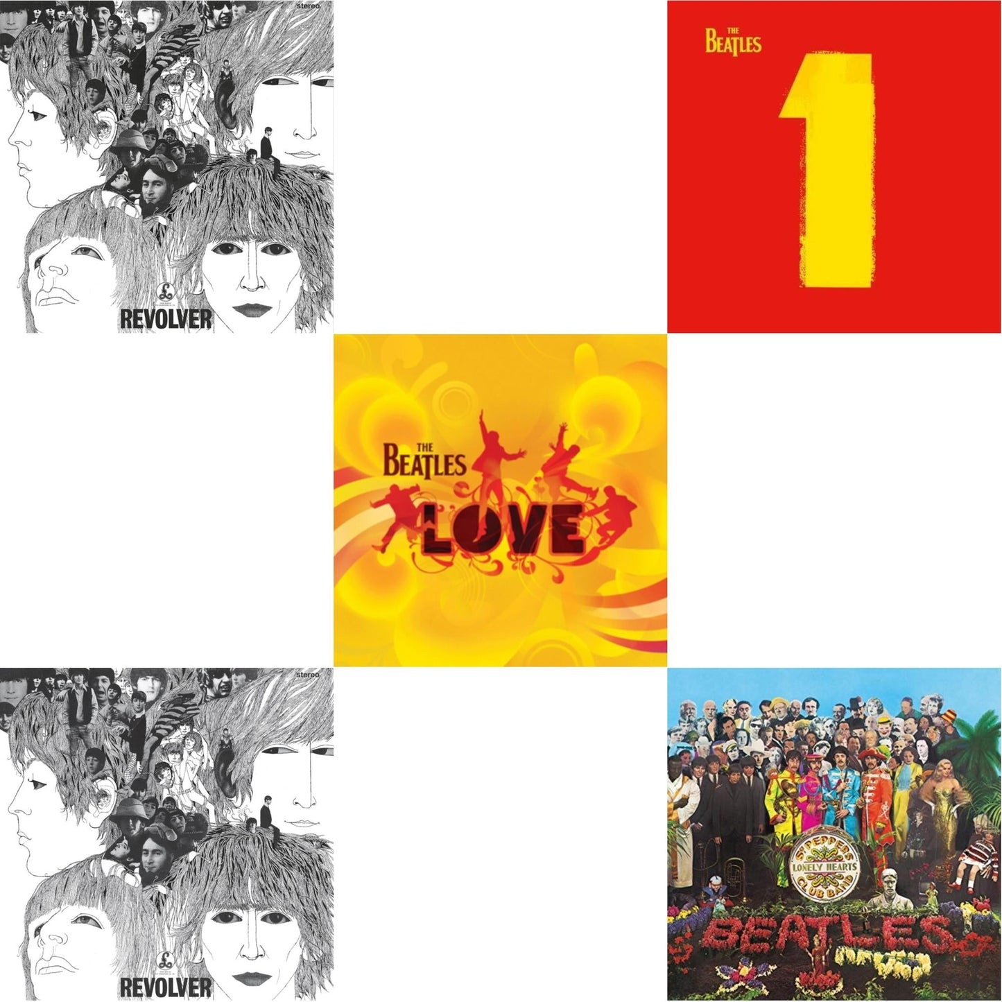 Beatles - Revolver Special Edition & Revolver - Special Edition (Picture Disc) & Love  & 1 (2015 Reissue) & Sgt. Pepper's Lonely Hearts Club Band (2017 Stereo Mix/180G/Original Stencils) - LP Vinyl Bundle