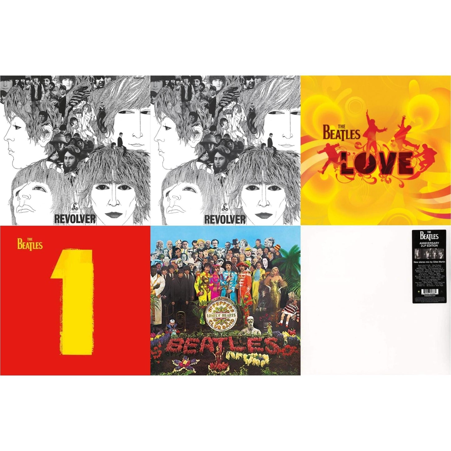 Beatles - Revolver Special Edition & Revolver - Special Edition (Picture Disc) & Love  & 1 (2015 Reissue) & Sgt. Pepper's Lonely Hearts Club Band (2017 Stereo Mix/180G/Original Stencils) & Beatles (The White Album) (2 LP)