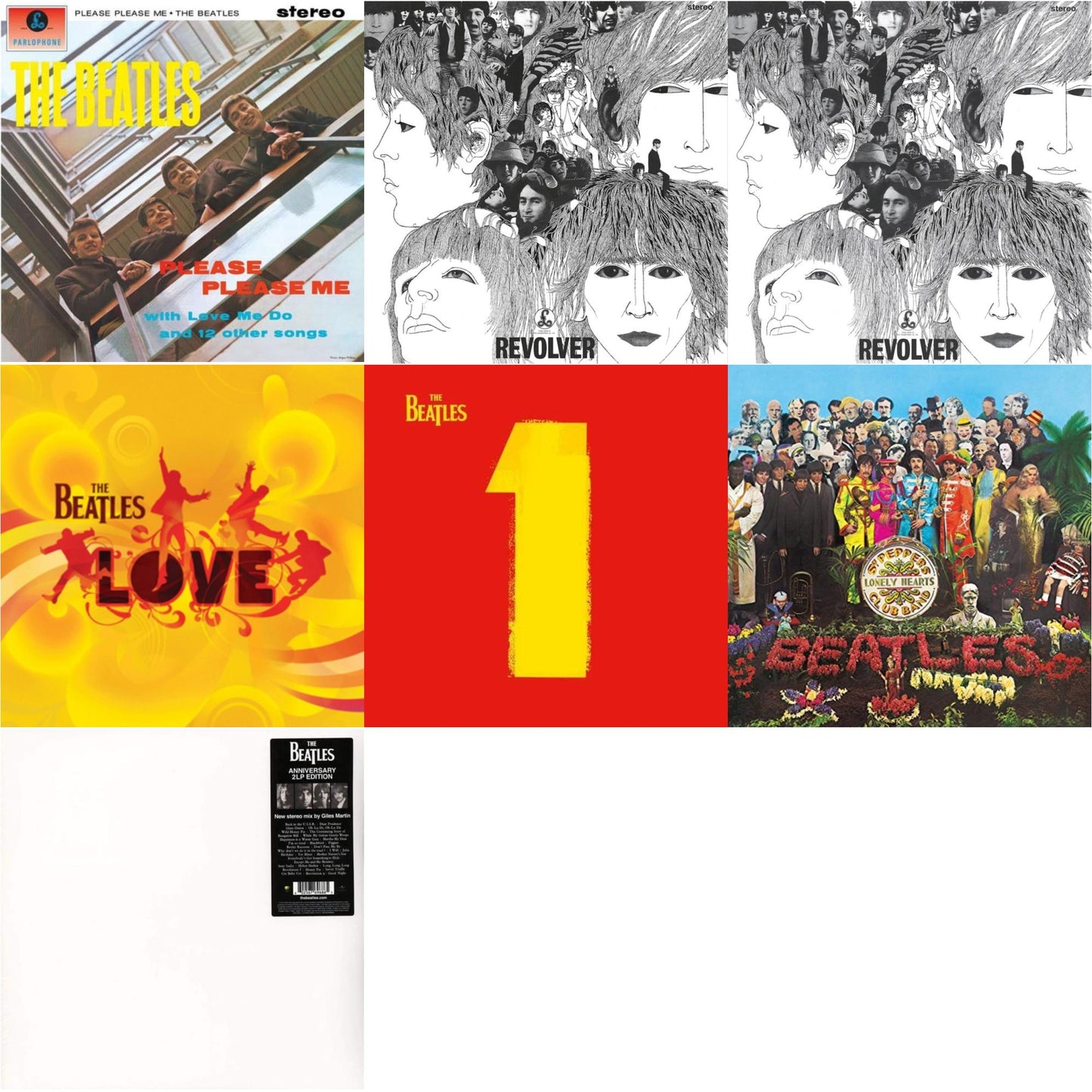Beatles - Please Please Me & Revolver Special Edition & Revolver - Special Edition (Picture Disc) & Love  & 1 (2015 Reissue) & Sgt. Pepper's Lonely Hearts Club Band (2017 Stereo Mix/180G/Original Stencils) & Beatles (The White Album) (2 LP)