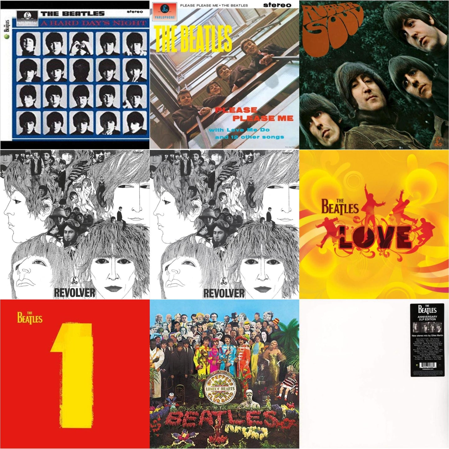 Beatles - Hard Day's Night & Please Please Me & Rubber Soul & Revolver Special Edition & Revolver - Special Edition (Picture Disc) & Love  & 1 (2015 Reissue) & Sgt. Pepper's Lonely Hearts Club Band (2017 Stereo Mix/180G/Original Stencils) & Beatles