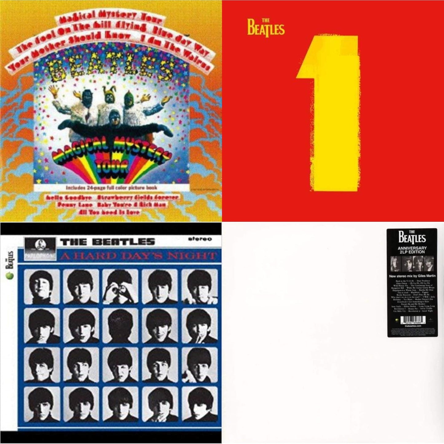 Beatles - Hard Day's Night & Magical Mystery Tour & 1 (2015 Reissue) & Beatles (The White Album) (2 LP)