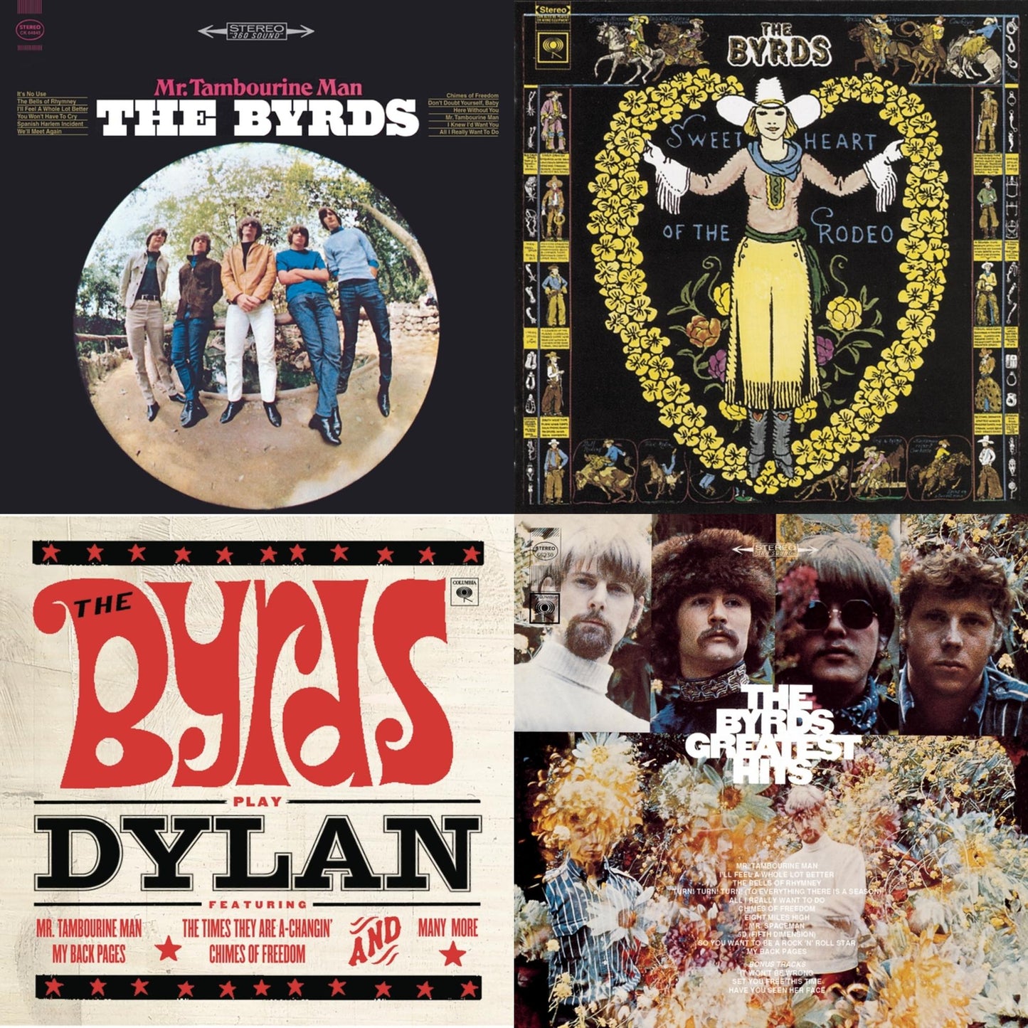 Byrds - Greatest Hits & Byrds Play Dylan & Mr. Tambourine Man & Sweetheart Of The Rodeo - CD Bundle