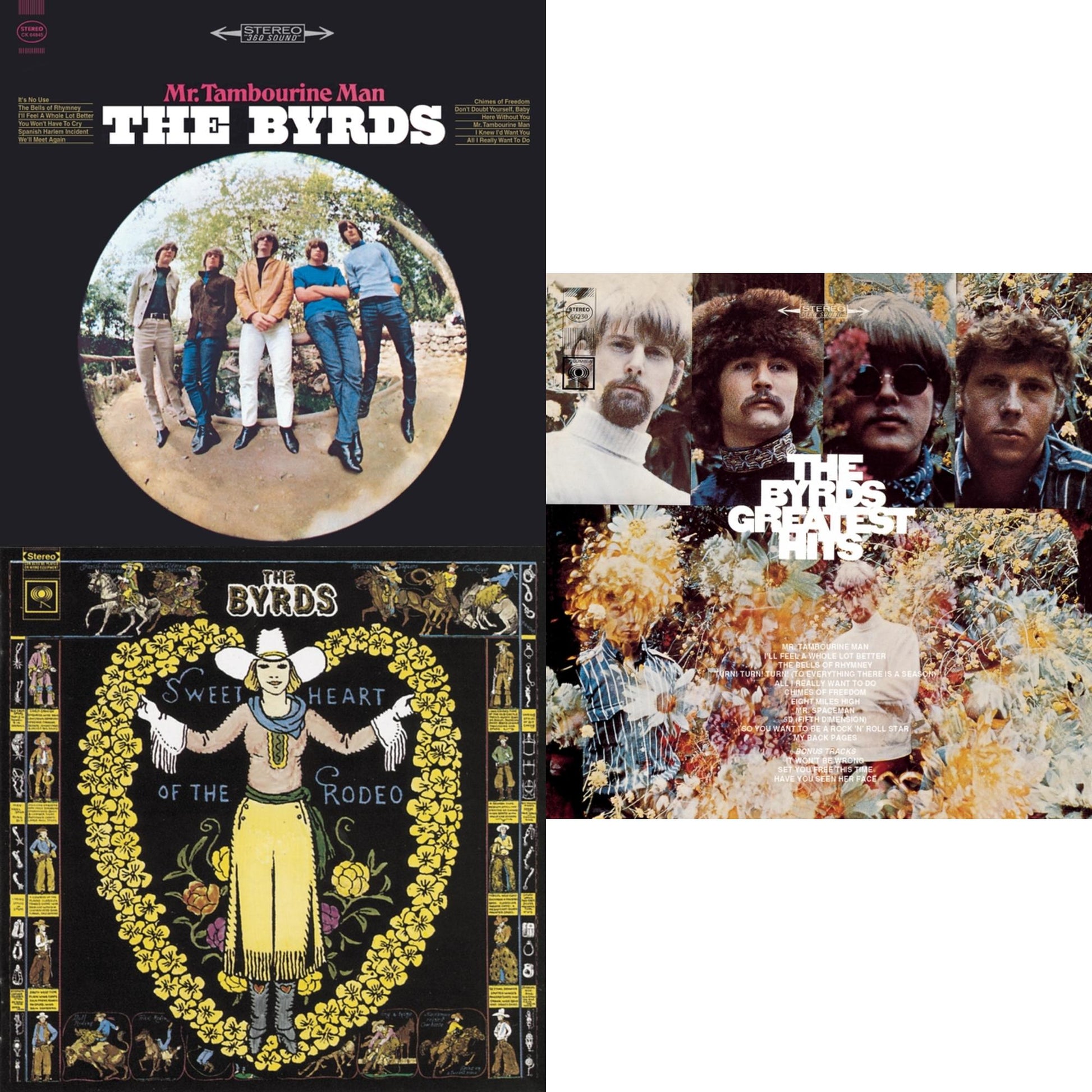 Byrds - Greatest Hits & Mr. Tambourine Man & Sweetheart Of The Rodeo - CD Bundle