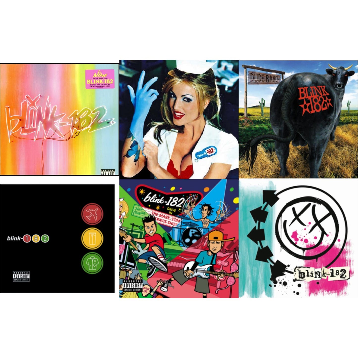 Blink-182 - Nine (140G) & Enema Of The State (X) & Dude Ranch & Take Off Your Pants & Jacket & Mark Tom & Travis Show (Enema Strikes Back) & Blink-182 - LP Vinyl Bundle