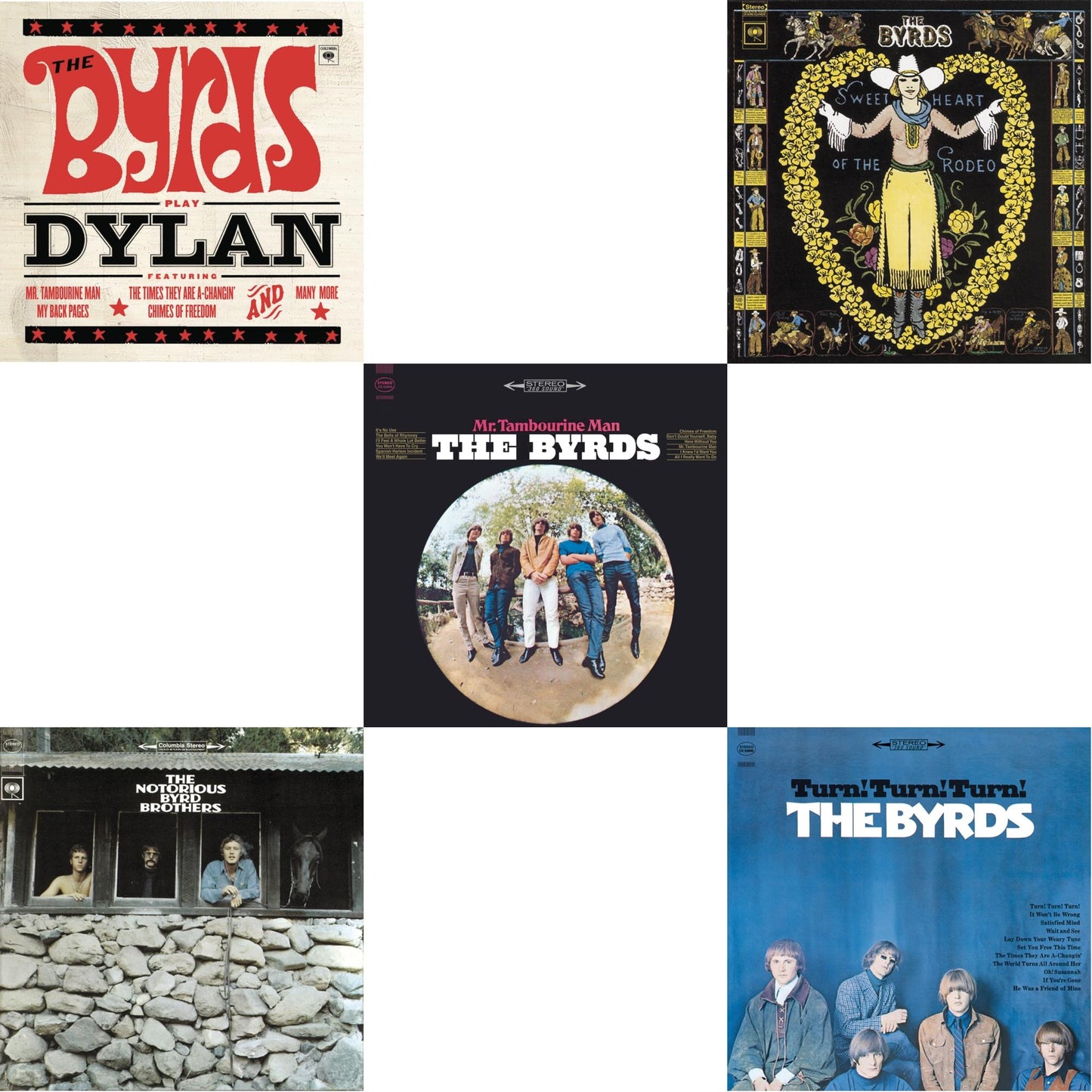 Byrds - Byrds Play Dylan & Notorious Byrd Brothers & Mr. Tambourine Man & Sweetheart Of The Rodeo & Turn Turn Turn - CD Bundle