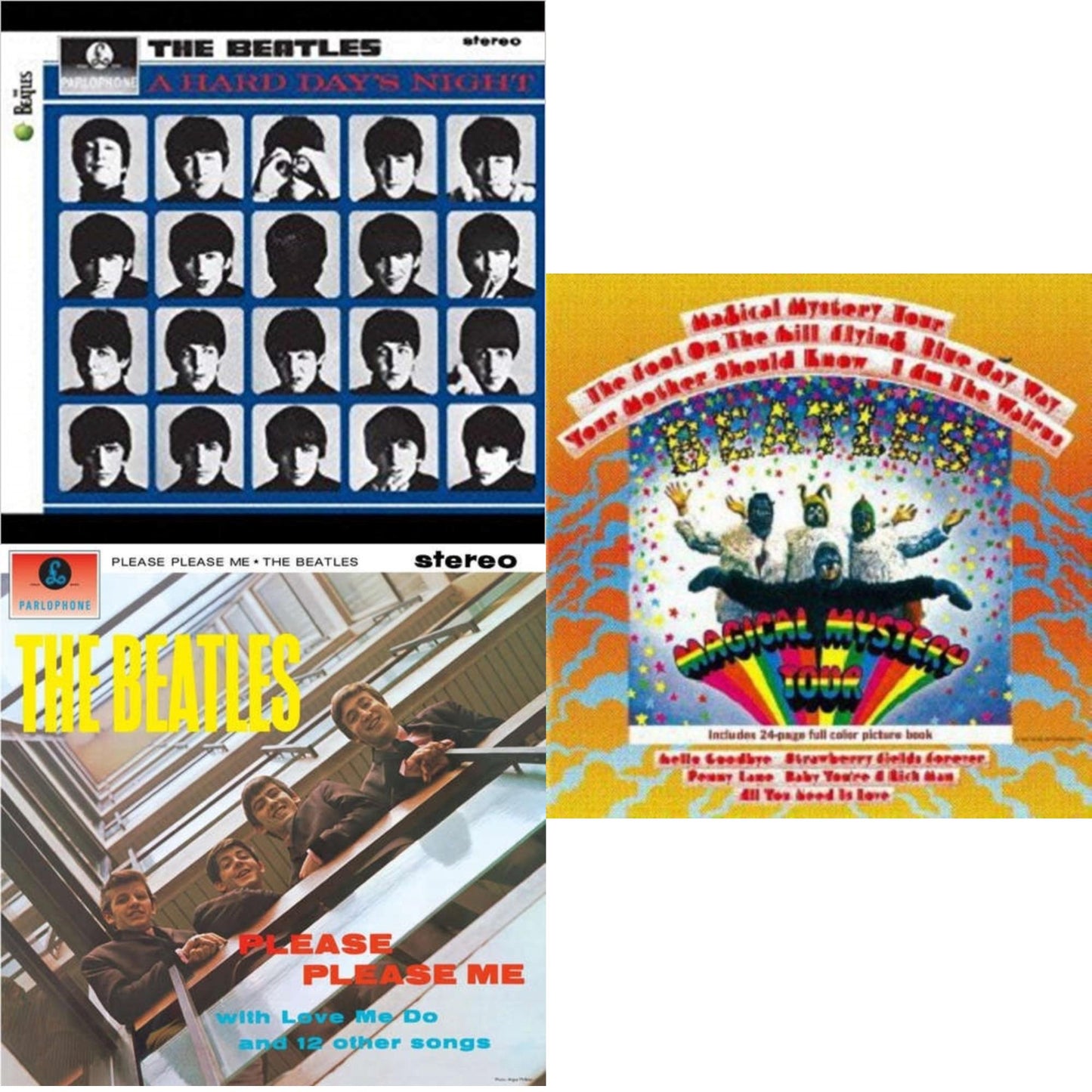 Beatles - Hard Day's Night & Please Please Me & Magical Mystery Tour - LP Vinyl Bundle