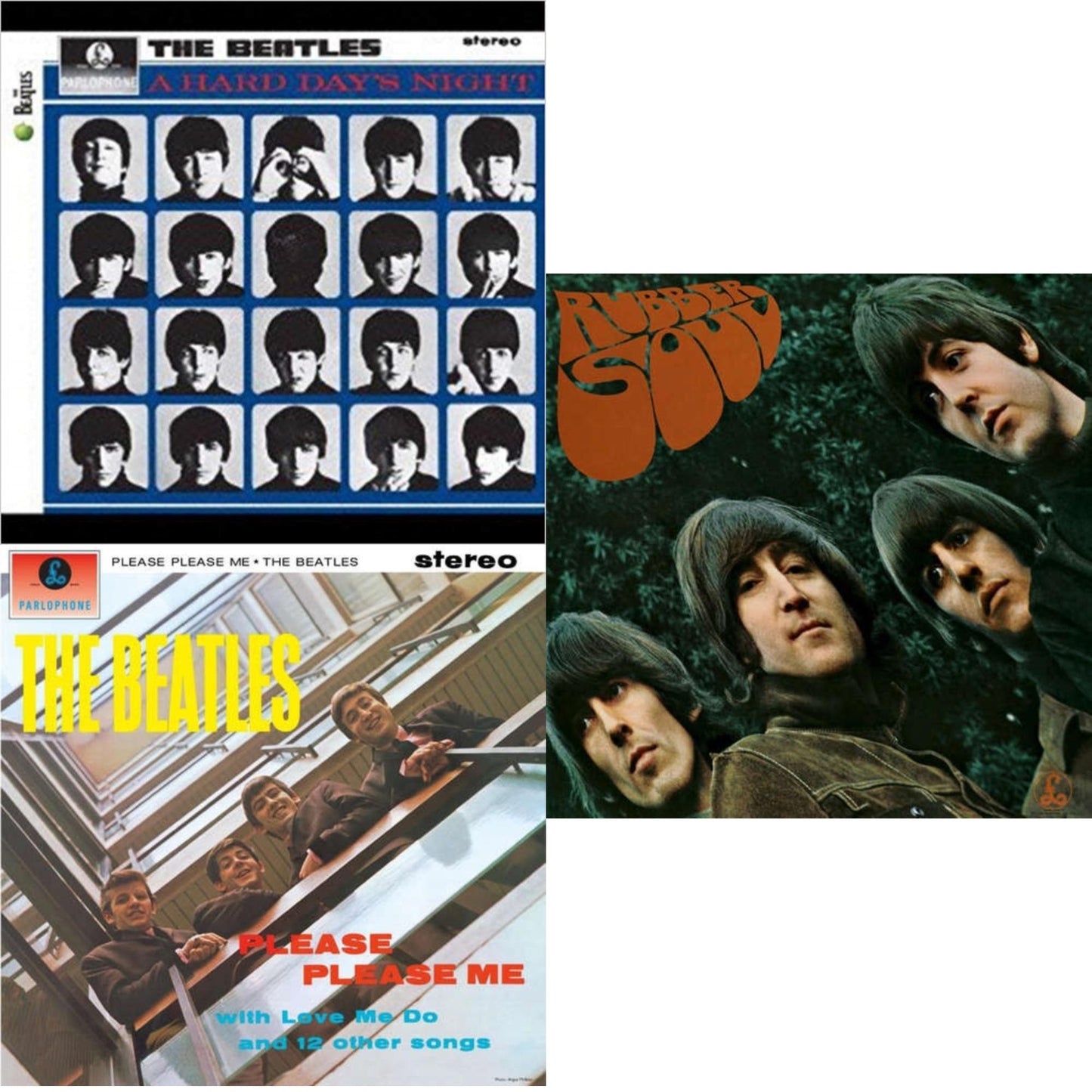 Beatles - Hard Day's Night & Please Please Me & Rubber Soul - LP Vinyl Bundle
