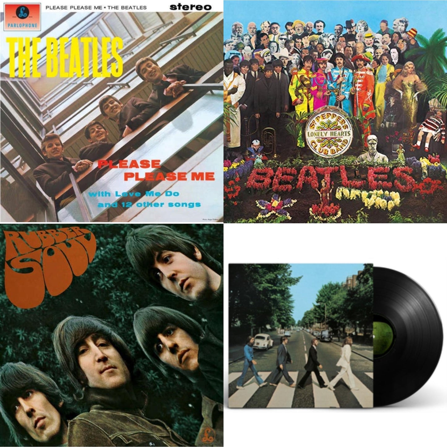 Beatles - Please Please Me & Rubber Soul & Sgt. Pepper's Lonely Hearts Club Band (2017 Stereo Mix/180G/Original Stencils) & Abbey Road Anniversary - LP Vinyl Bundle
