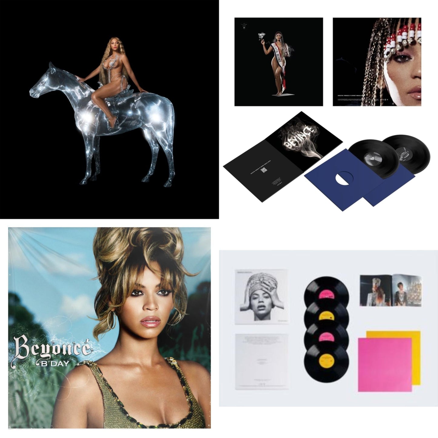 Beyonce - Homecoming: The Live Album (4LP/Slipcase Jacket/Booklet) & Renaissance (X) (180G/2LP) & Cowboy Carter (X) (2LP/180G/Bead Face) & B'day (2LP/180G)
