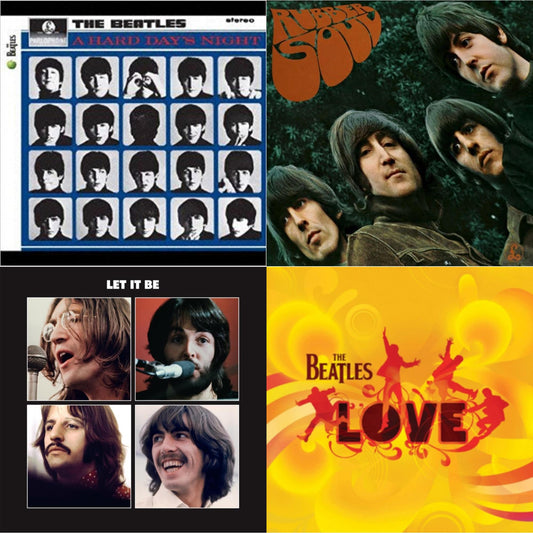 Beatles - Hard Day's Night & Rubber Soul & Let It Be Special Edition & Love  - LP Vinyl Bundle