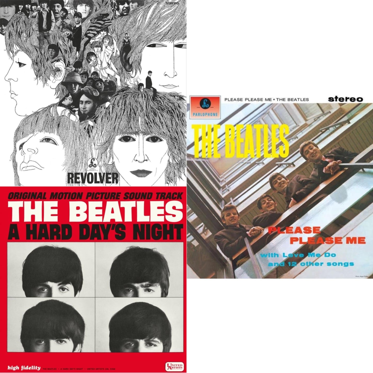 Beatles - Please Please Me & Revolver Special Edition & Hard Day's Night (Ost)  - LP Vinyl Bundle