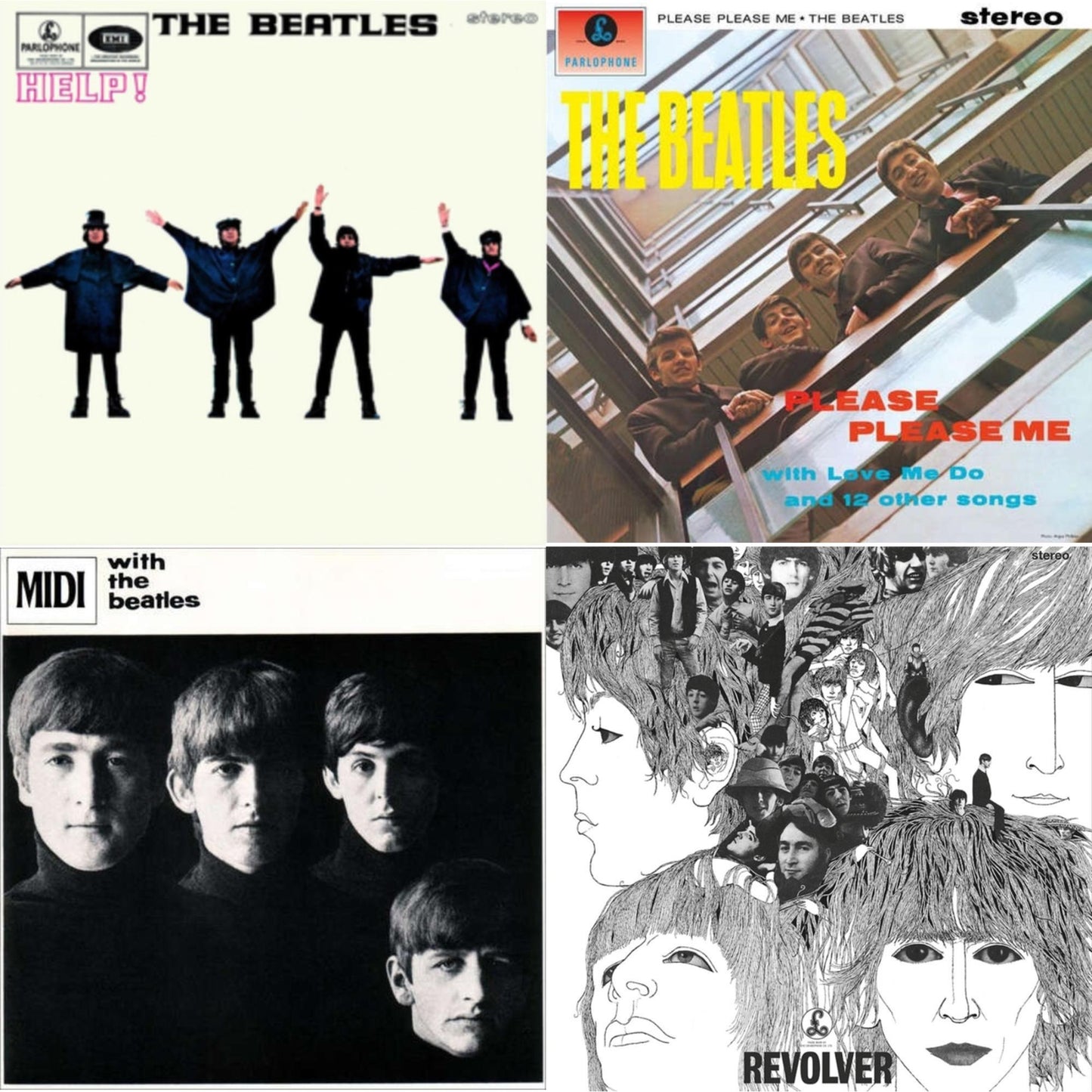 Beatles - Help & Please Please Me & With The Beatles & Revolver Special Edition - LP Vinyl Bundle
