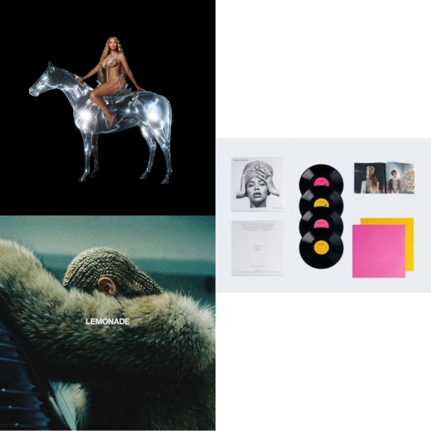 Beyonce - Homecoming: The Live Album (4LP/Slipcase Jacket/Booklet) & Renaissance (X) (180G/2LP) & Lemonade (Limited 180G Yellow LP Vinyl/Dl Card Includes Audio & Video)
