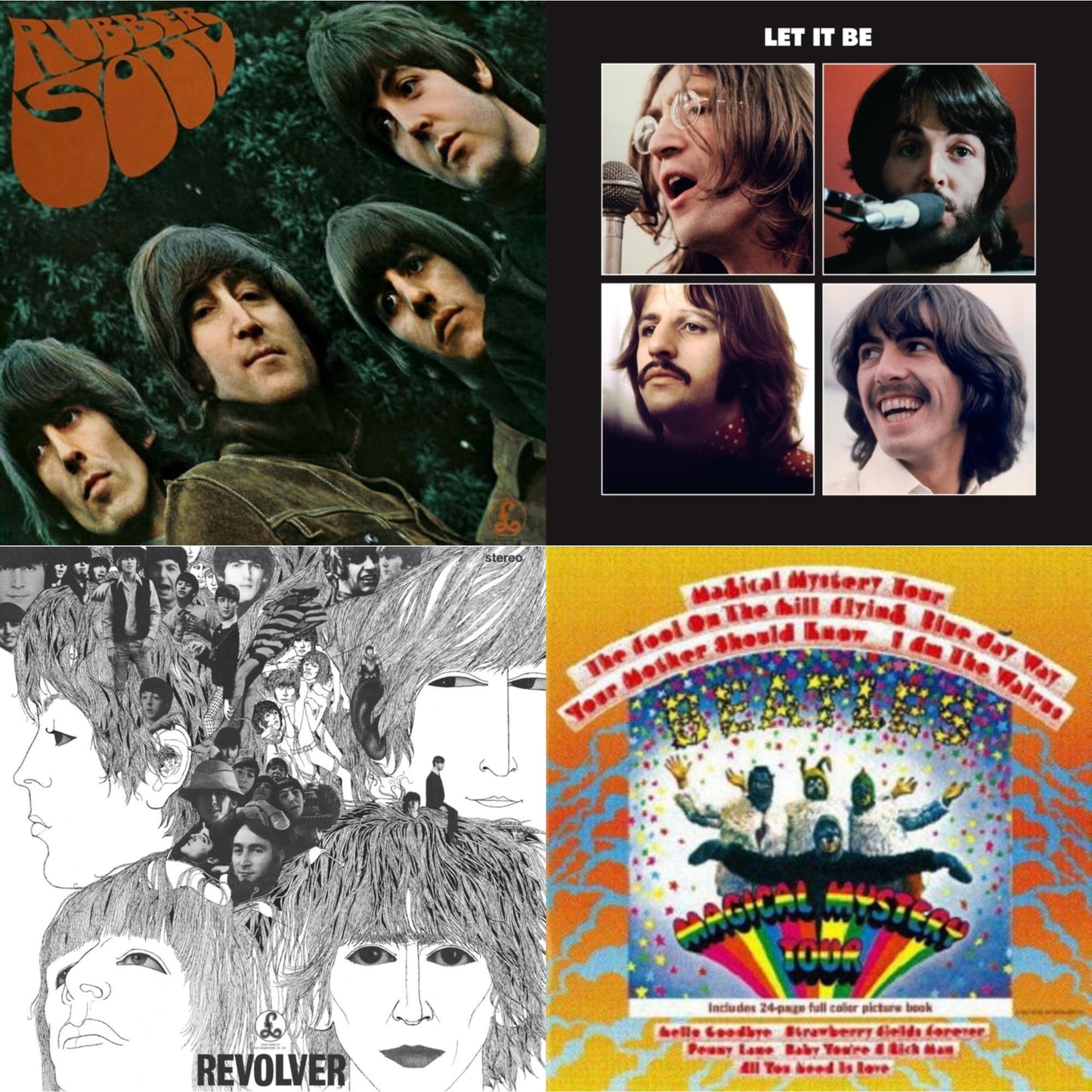 Beatles - Rubber Soul & Magical Mystery Tour & Revolver - Special Edition (Picture Disc) & Let It Be Special Edition - LP Vinyl Bundle