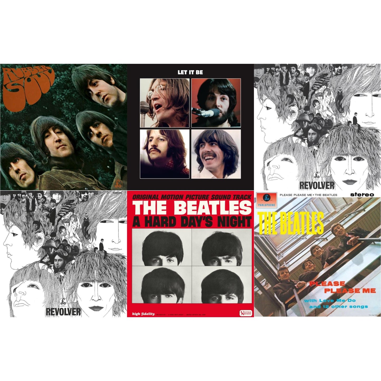 Beatles - Please Please Me & Rubber Soul & Revolver Special Edition & Revolver - Special Edition (Picture Disc) & Hard Day's Night (Ost)  & Let It Be Special Edition - LP Vinyl Bundle
