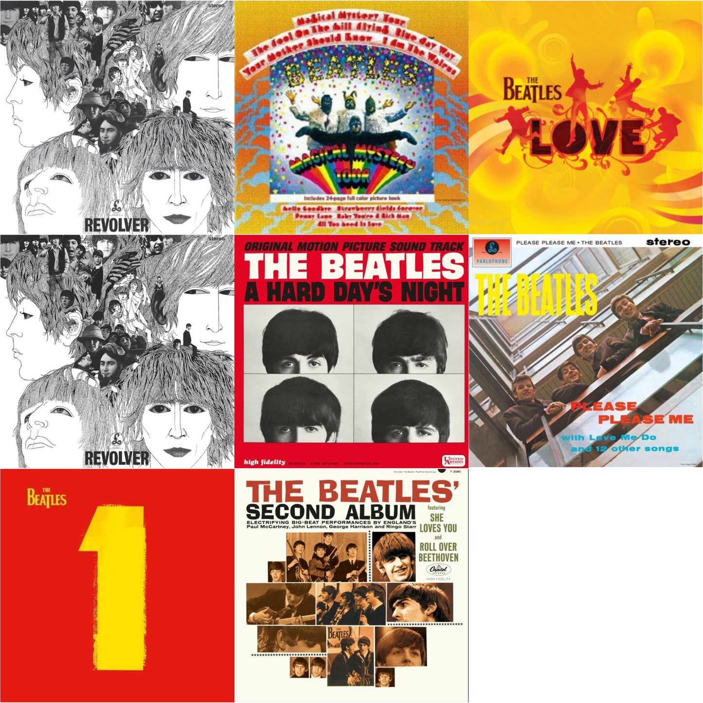 Beatles - Please Please Me & Magical Mystery Tour & Revolver Special Edition & Revolver - Special Edition (Picture Disc) & Beatles Second Album  & Hard Day's Night (Ost)  & Love  & 1 (2015 Reissue) - LP Vinyl Bundle