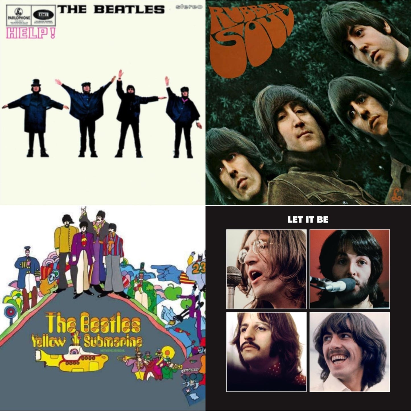 Beatles - Help & Rubber Soul & Yellow Submarine & Let It Be Special Edition - LP Vinyl Bundle