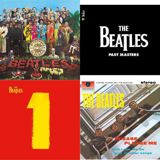 Beatles - Please Please Me & Past Masters 1 & 2 & 1 (2015 Reissue) & Sgt. Pepper's Lonely Hearts Club Band (2017 Stereo Mix/180G/Original Stencils) - LP Vinyl Bundle