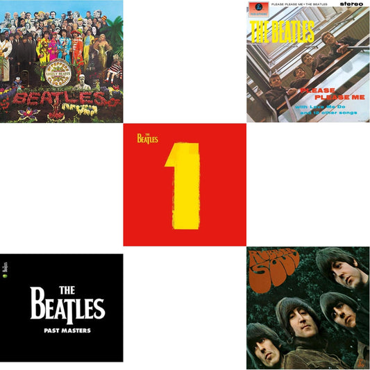 Beatles - Please Please Me & Rubber Soul & Past Masters 1 & 2 & 1 (2015 Reissue) & Sgt. Pepper's Lonely Hearts Club Band (2017 Stereo Mix/180G/Original Stencils) - LP Vinyl Bundle