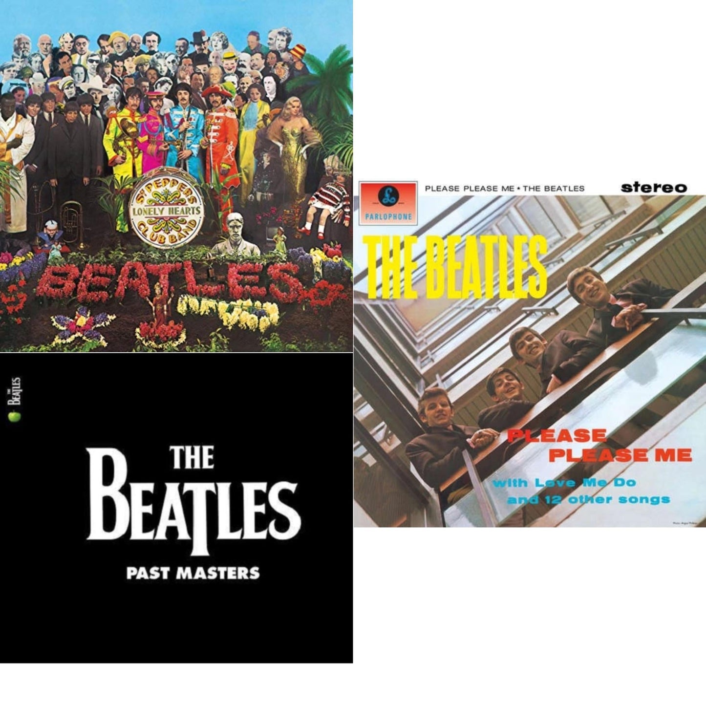 Beatles - Please Please Me & Past Masters 1 & 2 & Sgt. Pepper's Lonely Hearts Club Band (2017 Stereo Mix/180G/Original Stencils) - LP Vinyl Bundle