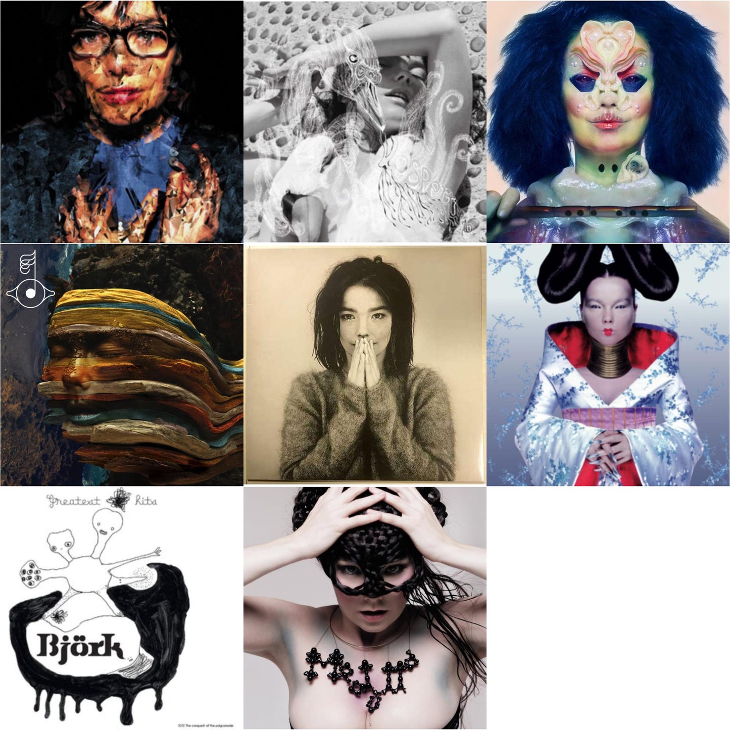 Bjork - Debut & Homogenic & Vespertine & Greatest Hits & Medulla & Utopia & Selma Songs & Bastards: Remix - LP Vinyl Bundle