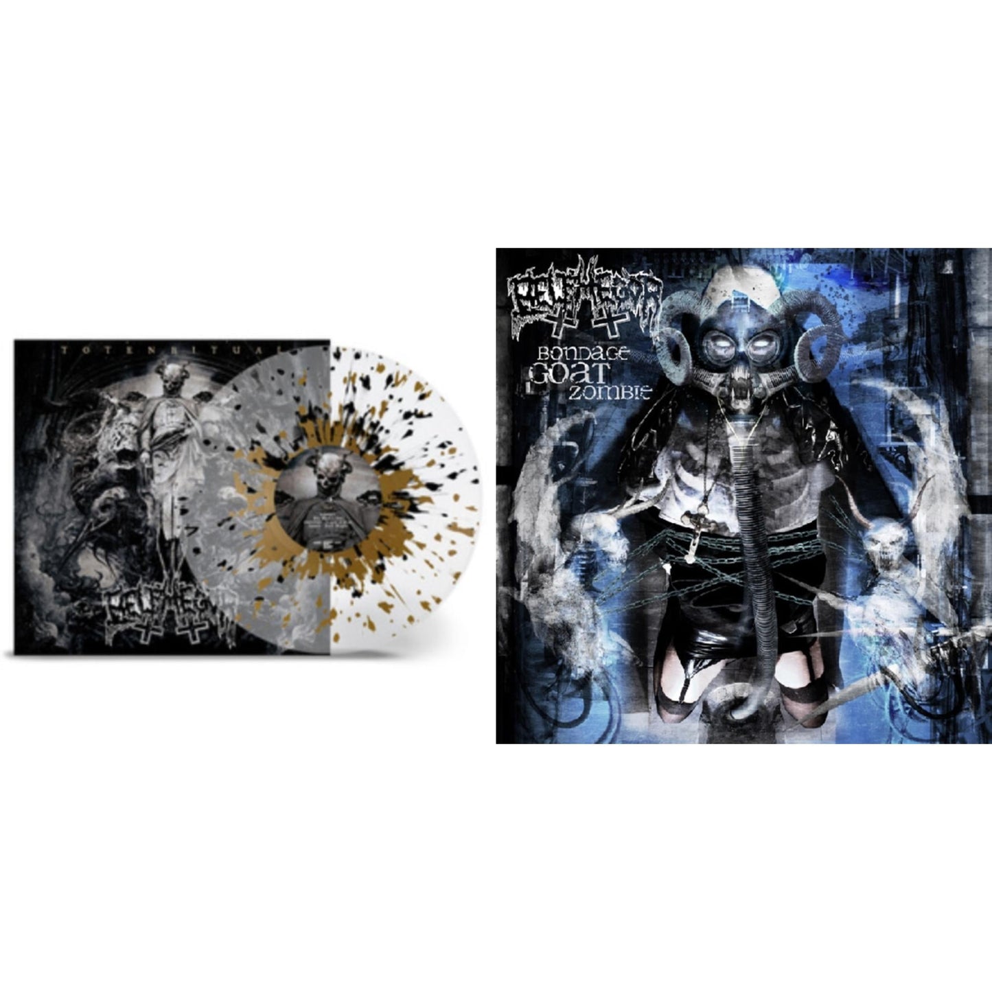 Belphegor - Totenritual (Crystal Clear Gold & Black Splatter LP Vinyl) & Bondage Goat Zombie (Transparent Blue/Black LP Vinyl)