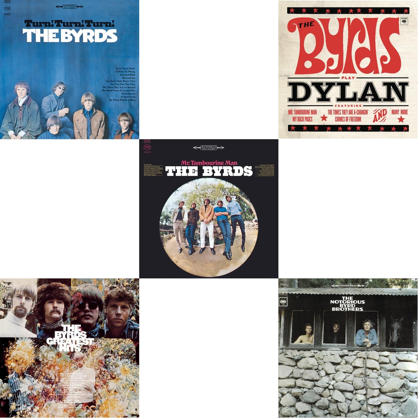 Byrds - Greatest Hits & Byrds Play Dylan & Notorious Byrd Brothers & Mr. Tambourine Man & Turn Turn Turn - CD Bundle