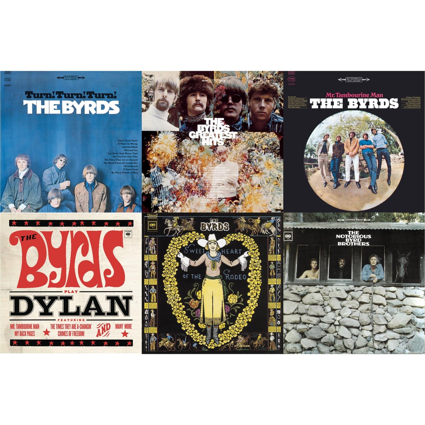 Byrds - Greatest Hits & Byrds Play Dylan & Notorious Byrd Brothers & Mr. Tambourine Man & Sweetheart Of The Rodeo & Turn Turn Turn - CD Bundle