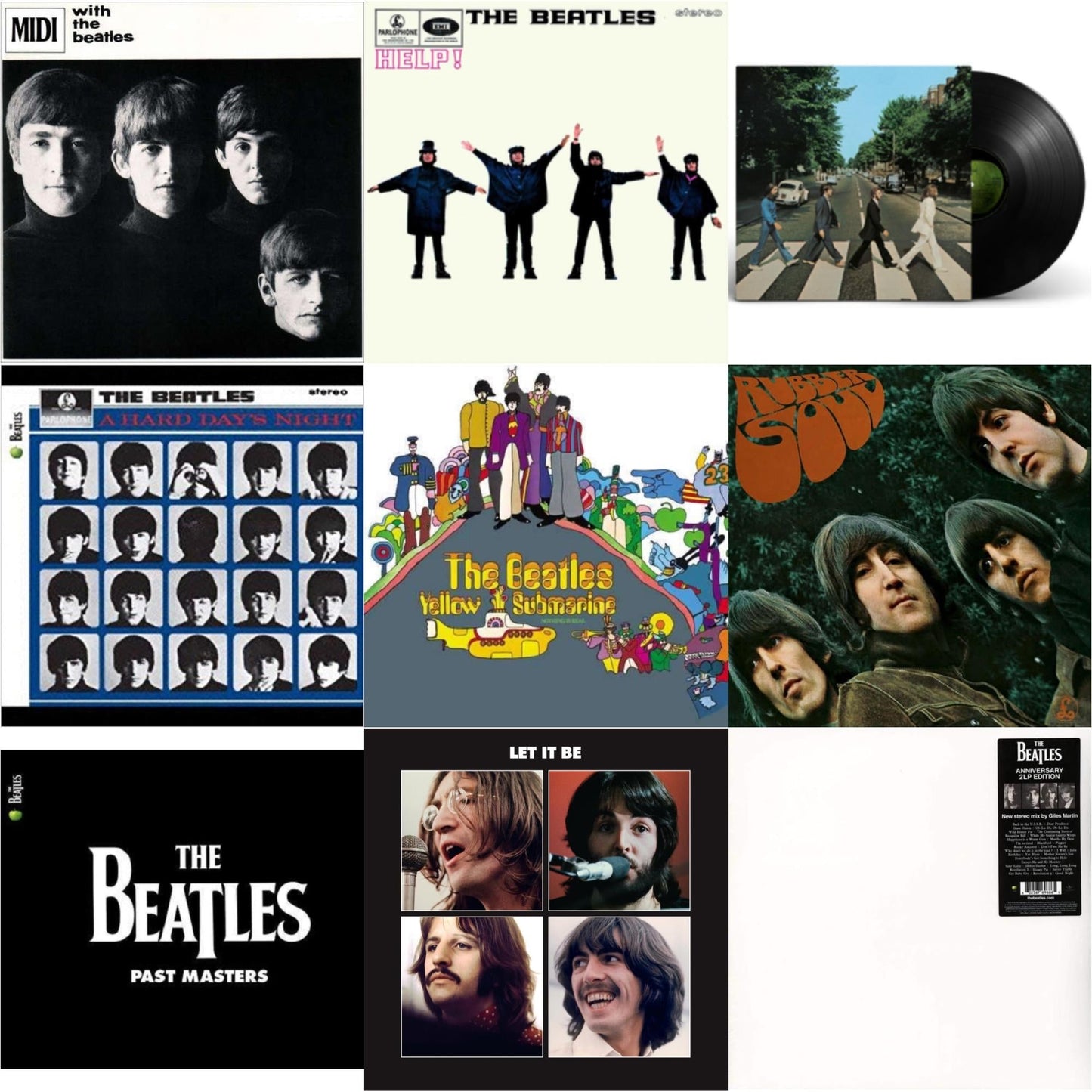 Beatles - Hard Day's Night & Help & Rubber Soul & With The Beatles & Yellow Submarine & Past Masters 1 & 2 & Let It Be Special Edition & Beatles (The White Album) (2 LP) & Abbey Road Anniversary