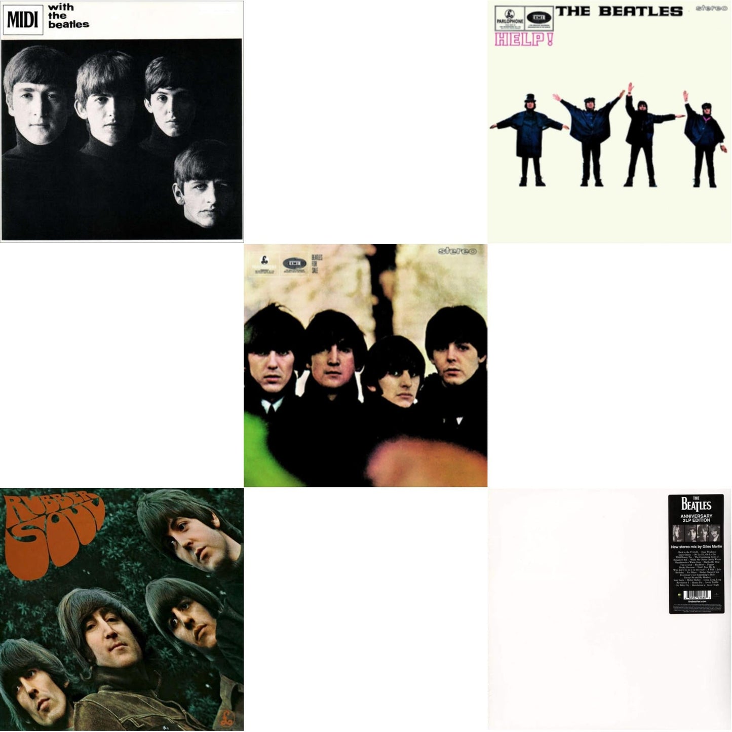 Beatles - Beatles For Sale & Help & Rubber Soul & With The Beatles & Beatles (The White Album) (2LP)