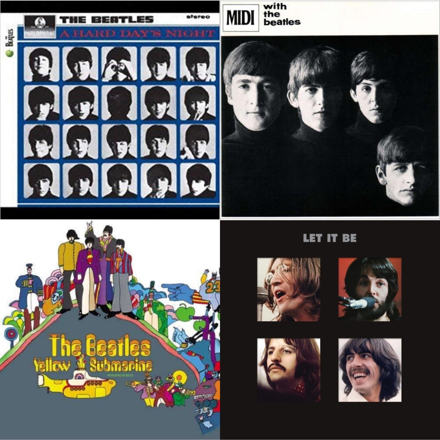 Beatles - Hard Day's Night & With The Beatles & Yellow Submarine & Let It Be Special Edition (Super Deluxe/Slipbox/Book/4LP/12Inch Ep Box Set)