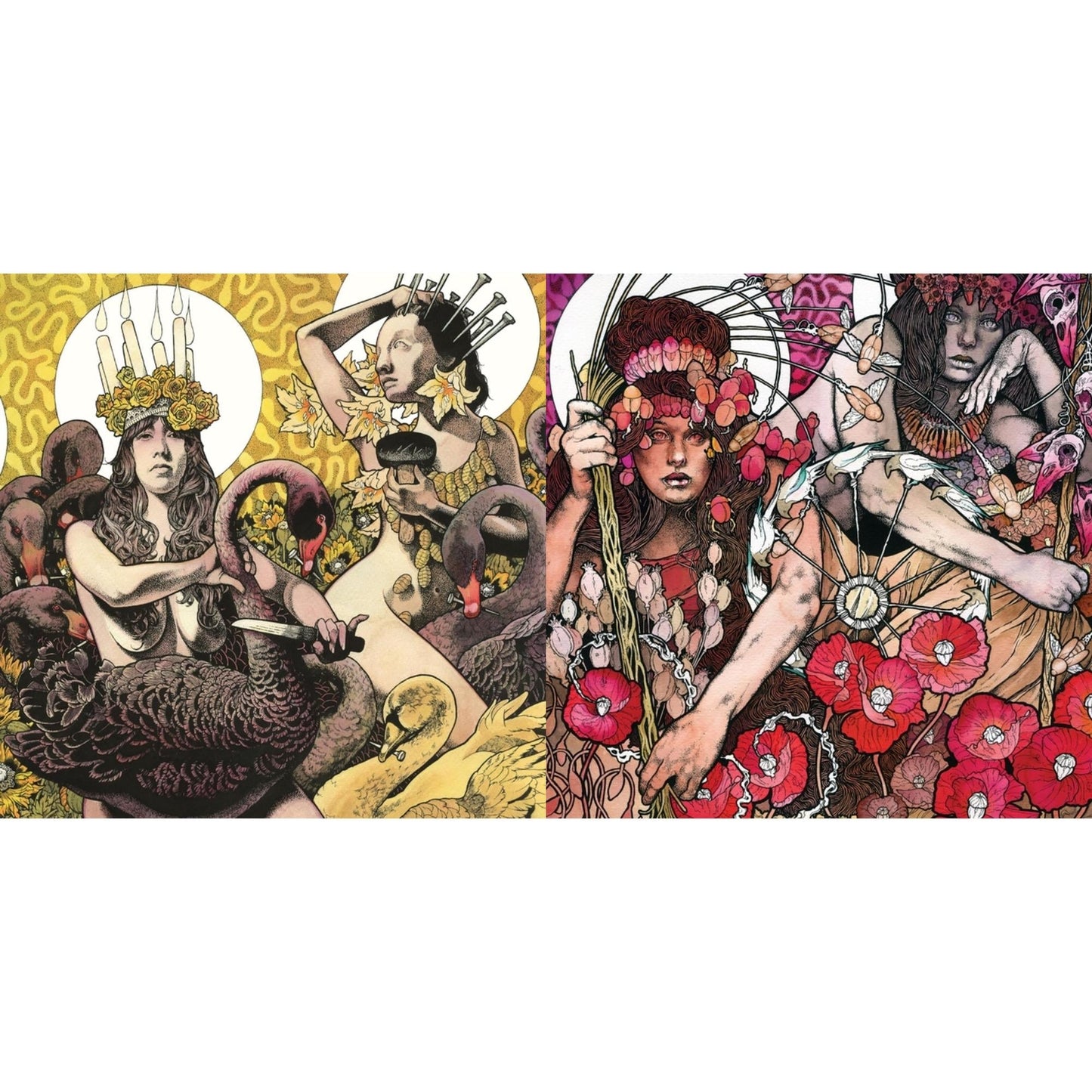 Baroness - Yellow & Green (Neon Yellow, Milky Clear & Black/Neon Green, Milky Clear & Black Ripple Vinyl/2LP) & Red Album (Red, Milky Clear & Black Ripple Effect Vinyl/2LP)