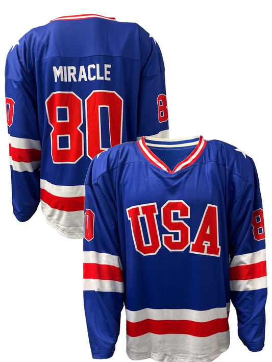 USA Hockey Miracle on Ice 1980 Official Reversible Hockey Jersey Shirt