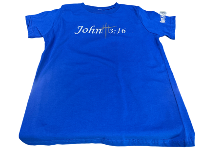 Blue John 3:16 Youth T-Shirt