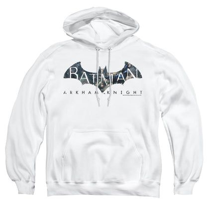 Batman Arkham Knight Descending Logo Mens Hoodie White Officially Licensed