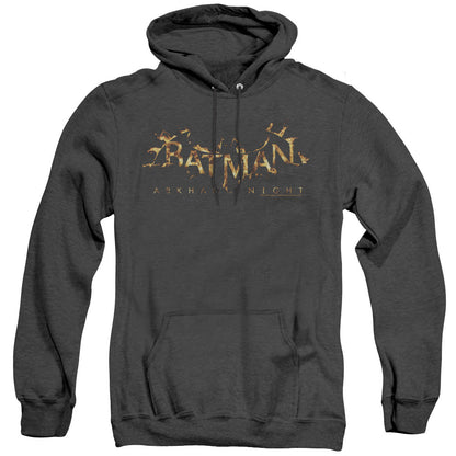 Batman Arkham Knight Ak Flame Logo Mens Heather Hoodie Black Officially Licensed