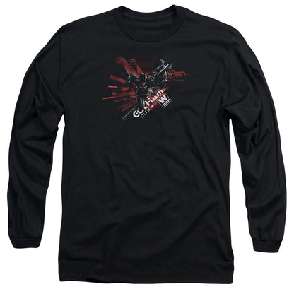 Batman Arkham Knight Ak Tech Mens Long Sleeve Shirt Black Officially Licensed