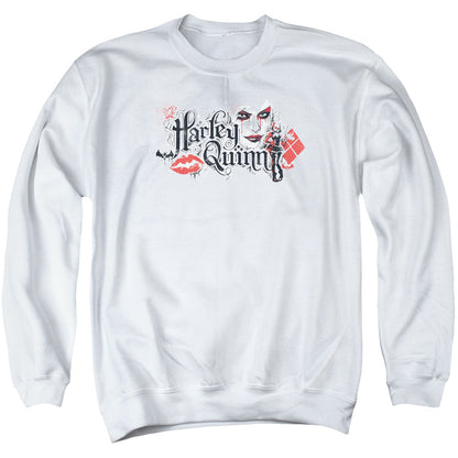 Batman Arkham Knight Lips Mens Crewneck Sweatshirt White Officially Licensed
