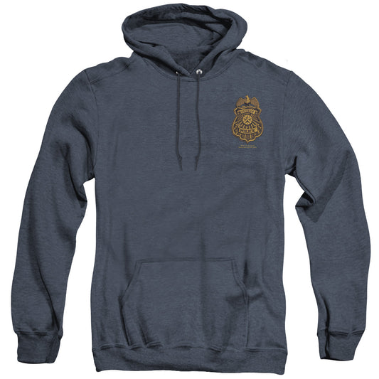 Batman Arkham Knight Gotham Badge Heather Mens Hoodie Navy Officially Licensed