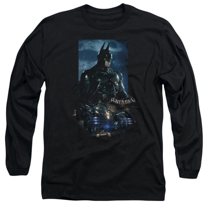 Batman Arkham Knight Batmobile Mens Long Sleeve Shirt Black Officially Licensed