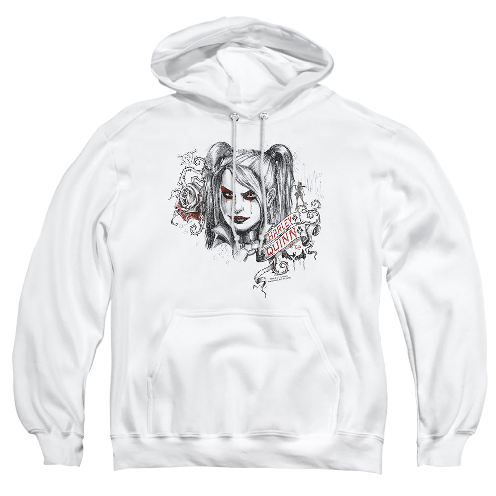 Batman Arkham Knight Sketchy Girl Mens Hoodie White Officially Licensed