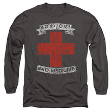 Load image into Gallery viewer, Bon Jovi Bad Medicine Mens Long Sleeve Shirt Charcoal