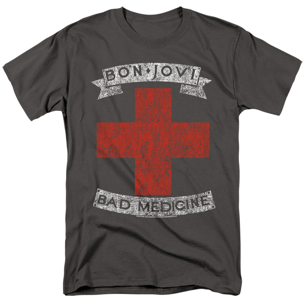Bon Jovi Bad Medicine Mens T Shirt Charcoal